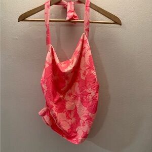 SHEIN Coral Floral bathing suit top never‎ used XL